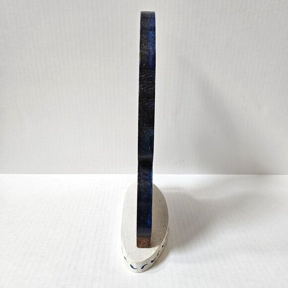 Vintage Hand Painted Wooden Santa Story Time Old World Folk Art Artist Signed 90 - Picture 2 of 6